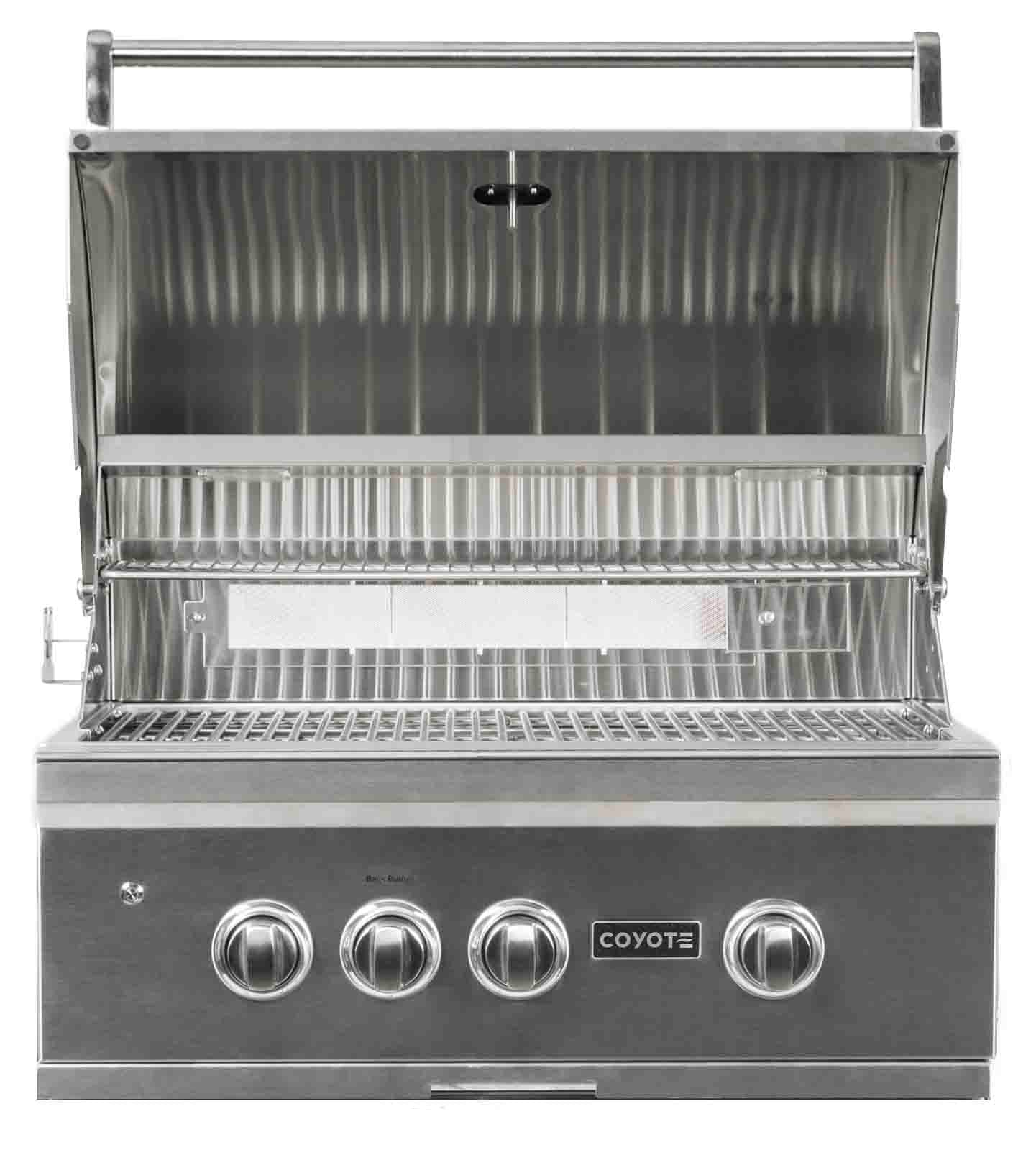 Coyote 30 inch S Series Gas Grill 3 Burner with RapidSear Infrared Burner & Rotisserie - C2SL30NG - Texas Outdoor Patio Center